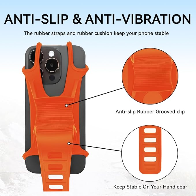 Bike Phone Holder & Motorcycle Phone Mount - Adjustable Handlebar Cell Phone Clasm for Bicycle, Scooter, E-Bike, Universal 4.7"-6.8" Smartphones for iPhone 17/16/15 Pro Max, Galaxy S24, Shockproof