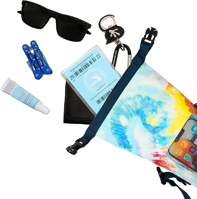 geckobrands Waterproof Phone Tote with 2L Dry Bag and Adjustable Strap – Protect Your Phone and Valuables While on The Go