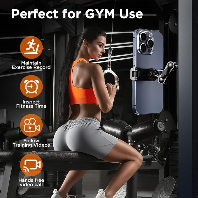 Magnetic Phone Holder |Gym Cart Series |360° Magnetic Phone Mount |Rotating Fitness Mount |Universal Metal Surface Compatibility|Accommodates 3.1"-4" Phones (Long-EU)