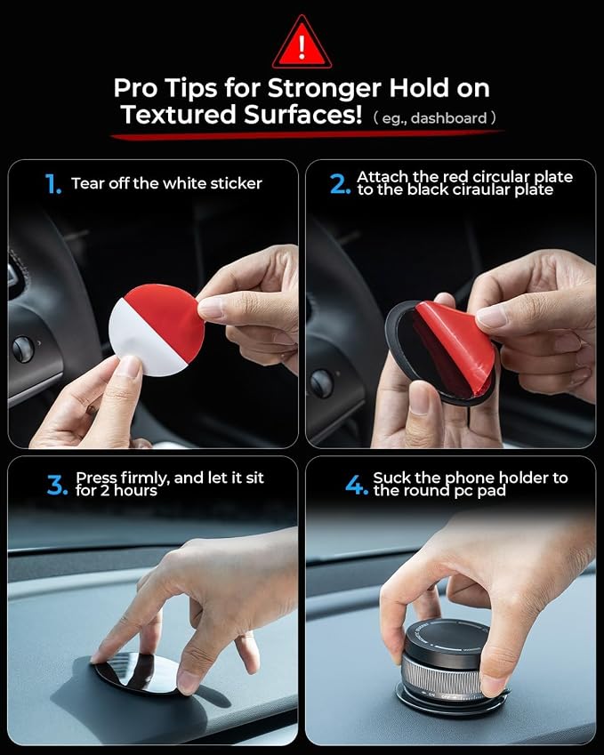 Vacuum Magnetic Phone Holder Stand [89+LBS Strongest Suction & 24*N55 Ultra Magnetic] 360° Adjustable Car Phone Mount for MagSafe Suction Cup, Compatible with Car/Gym/Mirror for iPhone 16 15