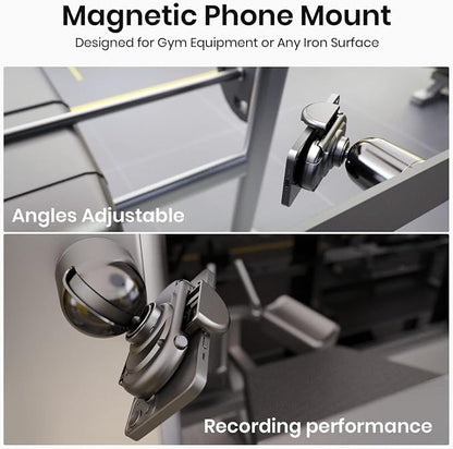 MiiKARE Gym Phone Holder - Magnetic, 360 Rotating, Home & Gym Essentials for All, Black