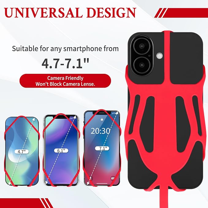 HOTEMIA Silicone Phone Lanyard Holder with Carabiner, Universal Phone Strap,Anti-Theft Phone Case with retractable tether