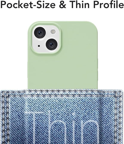 for iPhone 15 Plus/ 14 Plus Case Silicone Compatible with Magsafe Case, Ultra Slim Thin Magnetic Phone Cases Mag Safe, Cute Soft Rubber Gel Matte Wireless Charging Cover for Women, Sage Green