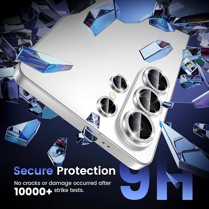 Tensea (3+2PCS Compatible with Samsung Galaxy S26 Ultra Camera Lens Protector, 9H Tempered Glass Camera Cover Screen Protector Metal Individual Ring [Installation Tray][Case Friendly]