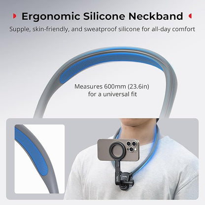 SMALLRIG Magnetic Neck Phone Holder with Chest Strap, Neck Mount for GoPro for DJI Action Camera, Hands Free Phone Holder for POV Recording, for iPhone 17/16/15/14/13/12, Metal Ring for Android - 5127