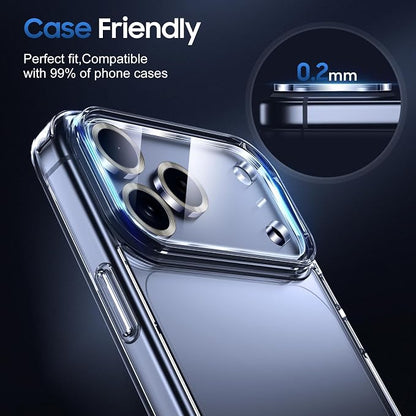 UniqueMe Compatible for 3 Pack iPhone 17 Pro Camera Lens Protector - [Drop Protection] [Case Friendly] 9H Tempered Glass Camera Cover Screen [Update New Version] - Grey