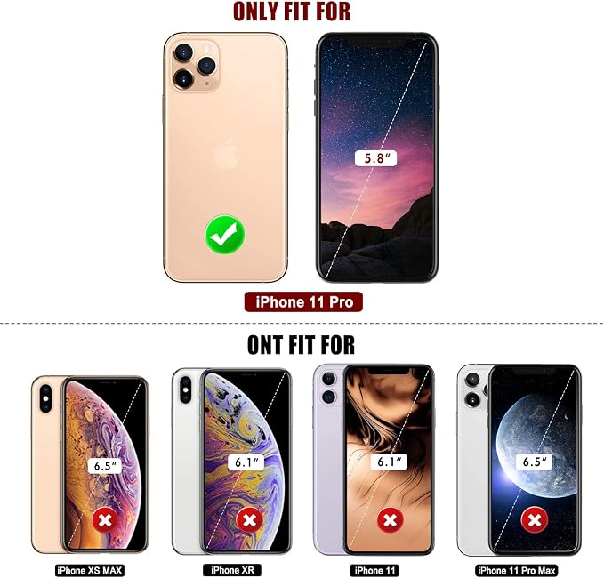 Mitywah Waterproof Case for iPhone 11 Pro, Heavy Duty Military Grade Shockproof Cover Built-in Screen Protection, Rugged Thick Full Body Protect Metal Case for iPhone 11 Pro, Black