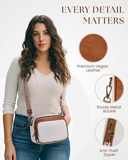 Crossbody Bags with Built-in Wallet, Anti-Theft Travel Purse with Card Slots, Trendy Vegan Shoulder Bag for Women Men