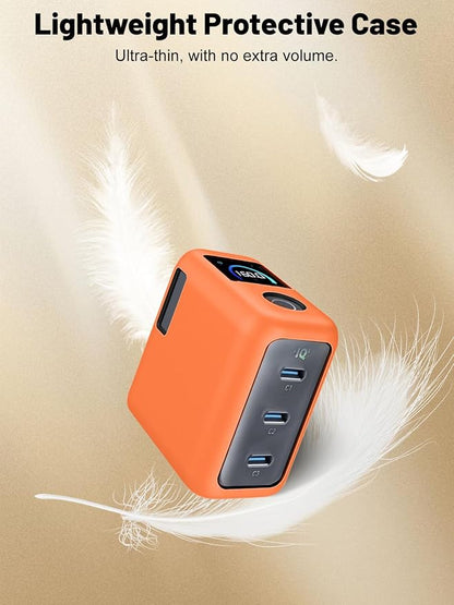Silicone Protective Case for Anker Prime 160W USB-C Charger , Full-Body Protective Cover with Precise Cutouts, Shockproof Dustproof Charging Block Protector Sleeve & Scratch-Resistant Sleeve (Orange)