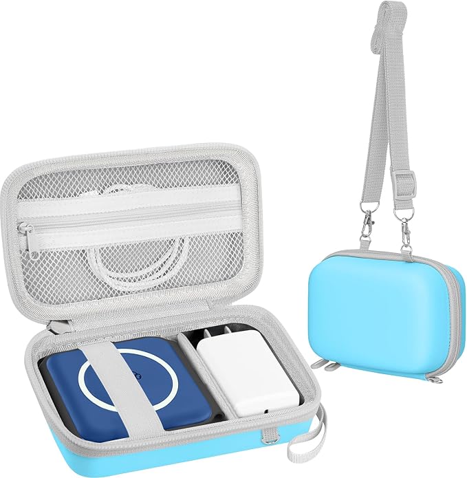 Leayjeen Travel Case Compatible with Hicober 3 in 1 Charging Station/UCOMX Nano Magnetic 2 in 1 Wireless Charger,Foldable Magnetic Charging Station Storage Holder Bag-Blue (Case Only)