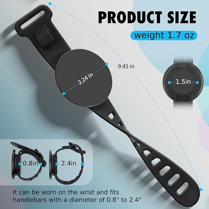Stroller Phone Holder for Magsafe iPhone 17 16 15 14 13 12 Steering Wheel Phone Mount for Peloton, GYM, Treadmill, Wrist, Shopping Carts, Bikes, Bar Magnetic Mount Adapter Accessories for All Phones