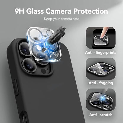 GONEZ Magnetic for iPhone 16 Pro Case, Compatible with MagSafe, [Screen Protector + Camera Lens Protector], Silicone Shockproof Anti-Scratch Protective Phone Case 6.3 inch, Black