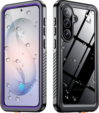 SPIDERCASE Designed for Samsung Galaxy S26 Case Waterproof,Built-in Screen & Camera Lens Protector[IP68 Underwater] [Military Grade Shockproof] Full Body Protection Phone Case,Purple/Clear