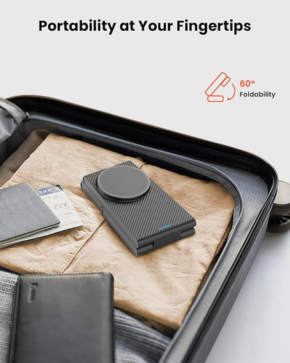 GEEKERA 3 in 1 Wireless Charging Station for Magsafe, Foldable Magnetic Wireless Charger Stand for Multiple Devices, Wireless Charger for iPhone 17 16-12 Series, Apple Watch 11-2, AirPods 4/3/2/Pro