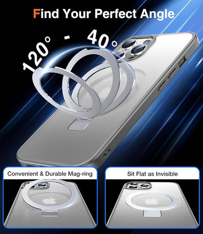 Chicfun 3-in-1 [Magnetic+Kickstand+Ring Holder] for iPhone 12 Pro Max Case Stand Ring Holder Compatible with MagSafe, Military Shockproof Protective Matte iPhone 12 Pro Max Phone Case Kickstand Cover