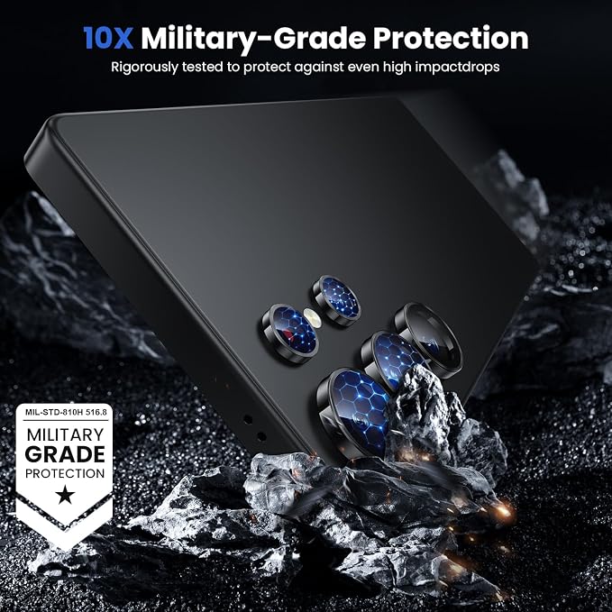 WSKEN for Samsung Galaxy S25 Ultra Camera Lens Protector - Ultra Thin Case Friendly, 9H Shatterproof Tempered Glass with Aluminum Metal Circle Camera Screen Protector Cover Accessories, Black