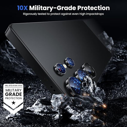 WSKEN for Samsung Galaxy S25 Ultra Camera Lens Protector - Ultra Thin Case Friendly, 9H Shatterproof Tempered Glass with Aluminum Metal Circle Camera Screen Protector Cover Accessories, Black