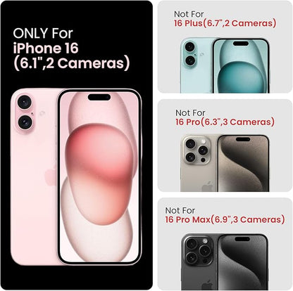 FireNova Designed for iPhone 16 Case, Silicone Upgraded [Camera Protection] Phone Case, Soft Anti-Scratch Microfiber Lining Inside, 6.1 inch, Dark Fuchsia