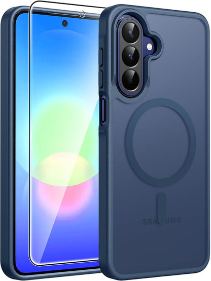 FNTCASE for Galaxy A27 5G Phone Case, Fit for Magsafe, Screen Protector | Translucent Matte, 14FT Military Grade Drop Protection, Slim Shockproof Protective, for Samsung A 27 4G Cover, Blue