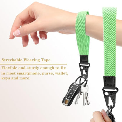 Stretchy Wristlet Keychain, Wrist Lanyard Strap Key Chain Holder to Hold Keys Wallet Phone ID Badge for Men Women