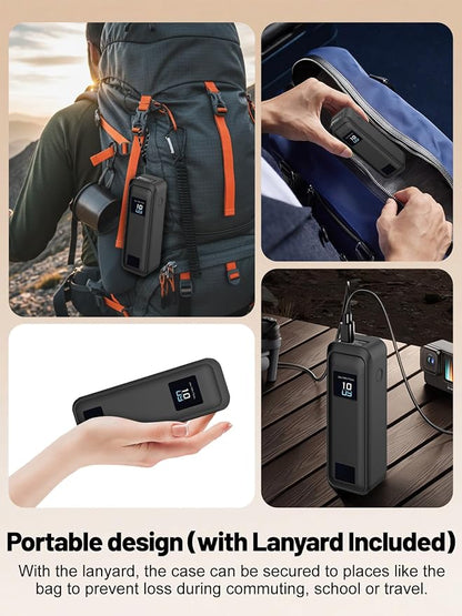 Silicone Protective Case Compatible with Anker Prime Power Bank 20,100mAh 3-Port Portable Charger, Full-Body Protective Cover with Precise Cutouts, Shockproof & Scratch-Resistant Sleeve (Black)