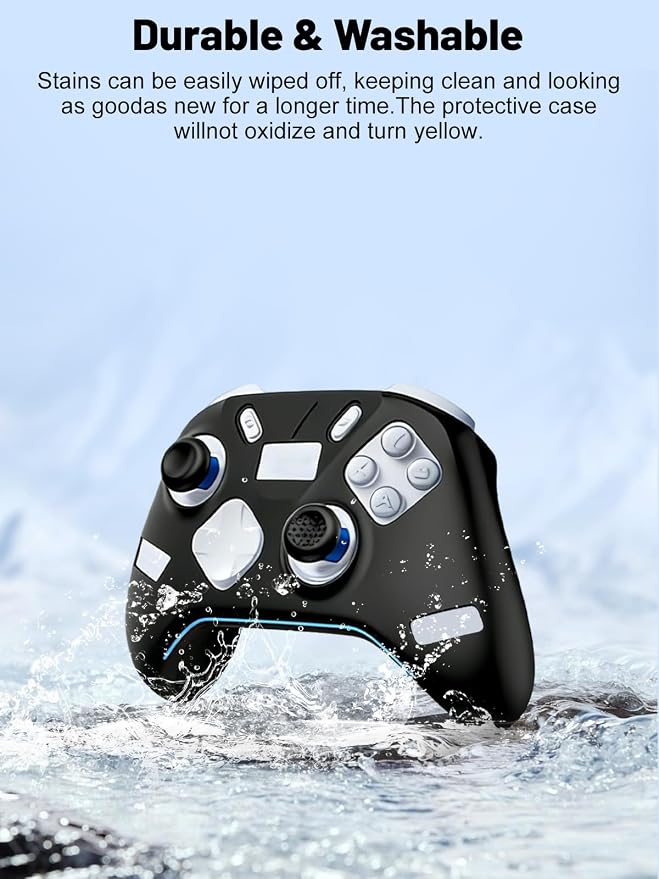 Silicone Protective Case for Flydigi Apex 5 Wireless Controller, Full-Body Protective Cover with Precise Cutout, Shockproof Dustproof Protector Sleeve & Scratch-Resistant Sleeve (Black)
