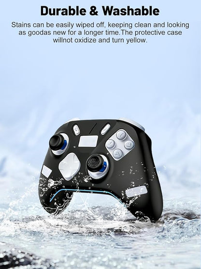 Silicone Protective Case for Flydigi Apex 5 Wireless Controller, Full-Body Protective Cover with Precise Cutout, Shockproof Dustproof Protector Sleeve & Scratch-Resistant Sleeve (Black)