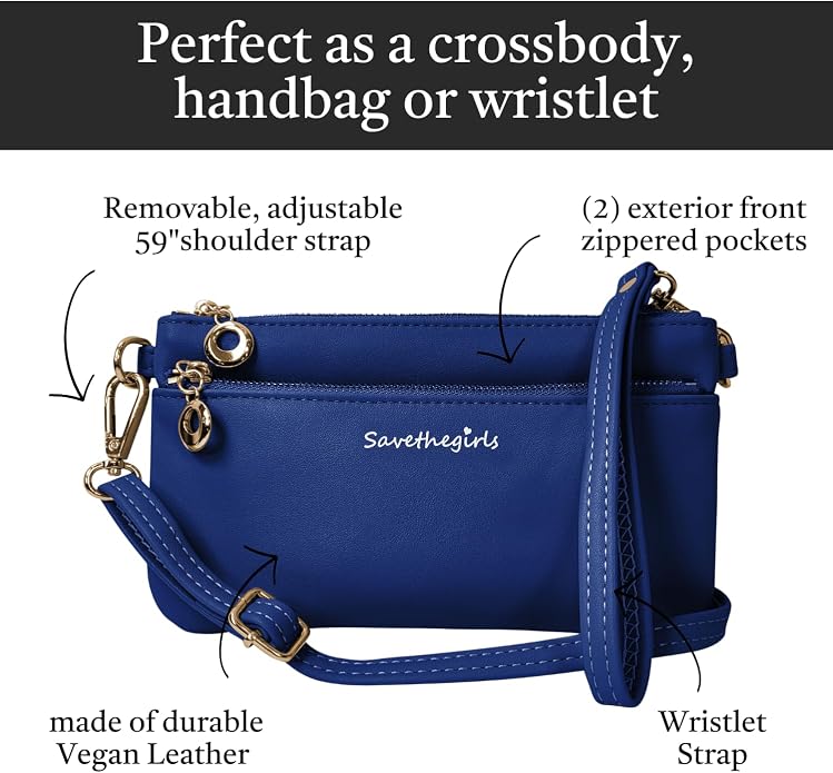 Save the Girls Cell Phone Purse - Touch Screen Women’s Crossbody Bag - Clutch Purses for Women (Bella) | Touch Screen, for Women