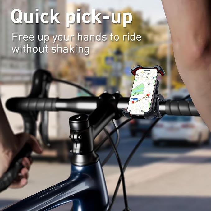 Windone Ultra-Grip 360° Bike Phone Mount - Universal Motorcycle & Bicycle Handlebar Holder, Compatible with iPhone 15/14/13, Samsung Galaxy, 4.7-6.7" Smartphones, Tool-Free Installation, Anti-Shock
