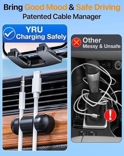 YRU True Military-Grade [360° Rotation Suction] 2026 Ultimate Car Phone Holder Mount【90+LBS Safest Strongest & Patent Certs】Dashboard Windshield Vent for iPhone 17 16 Pro Max Video Dash Mounting Kits
