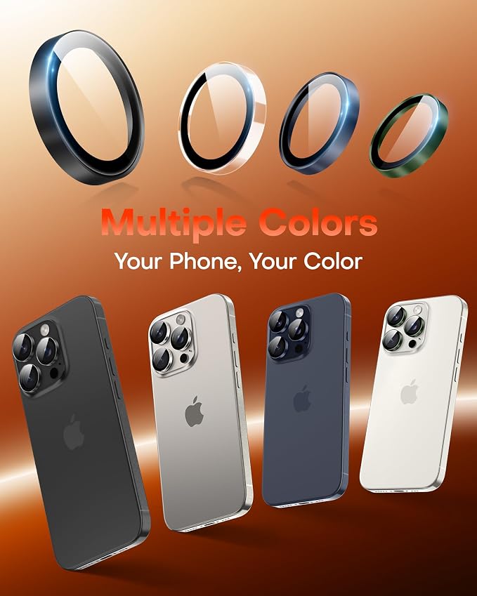 TOCOL for iPhone 15 Pro Max Camera Lens Protector/iPhone 15 Pro Camera Lens Protector Tempered Glass HD Individual Scratch Resistant Cover Accessories Case Friendly 2 Pack（Alpine Green）
