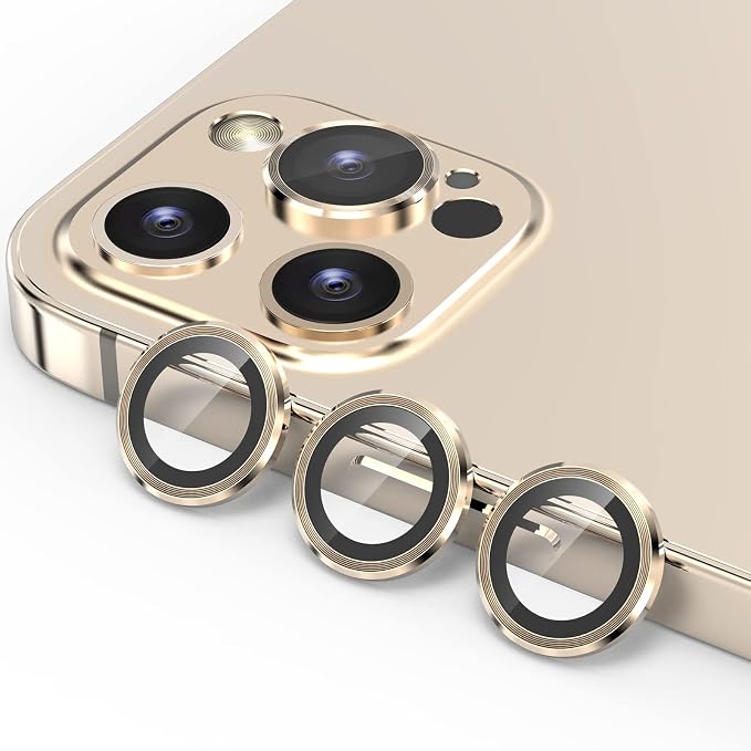 YWXTW [1 SET Camera Lens Protector Compatible with iPhone 12 Pro Max 6.7 inch, [Installation Tray] Aluminum Alloy Tempered Glass Camera Circle Cover