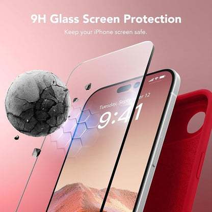 Magnetic for iPhone Air Case, Compatible with MagSafe, [Full Camera Protection][Screen Protector] Silicone Shockproof Protective Phone Case for iPhone 17 Air 6.5", Deep Red