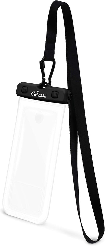 CaliCase Premium Universal Waterproof Phone Pouch - IPX8 Waterproof Phone Case with Lanyard for iPhone and Android - Clear