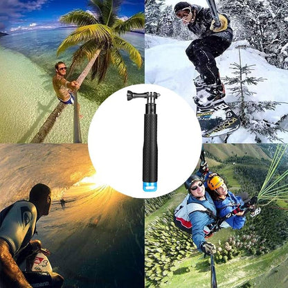 Extendable Action Camera Selfie Stick, 19" Sports Cameras Selfie Stick Pole Waterproof Telescoping Pole Monopod for DJI OSMO, AKASO, SJCAM, YI, Victure, Qumox, Crosstour