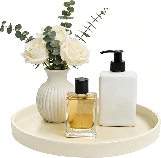 2 Pack 9" Bathroom and Vanity Tray, ABS Bathroom Counter Organizer, Coffee Table Decor for Perfume, Candles, Keys &More. Kitchen Countertop Organizer, Decorative Tray Soap Holder, Yellow