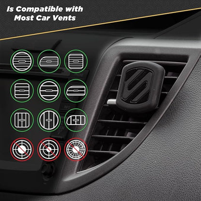 Scosche MAGVM2B-2PKBP0 MagicMount Magnetic Phone Mount for Car Air Vent, Universal Cell Phone Holder for Car Vent Mount, Strong Magnet Hold, Compatible with iPhone, Samsung, & All Devices (Pack of 2)
