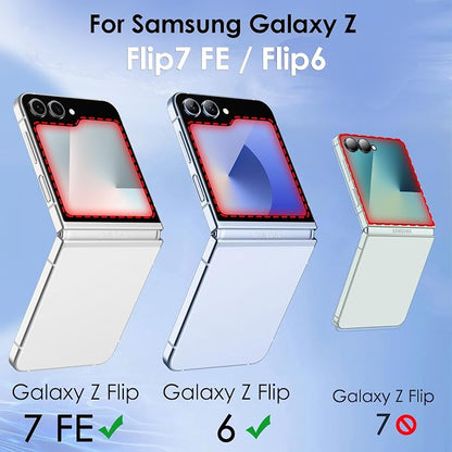 JETech Front Privacy Screen Protector for Galaxy Z Flip 7 FE/Flip 6, 2-Pack | Anti-Spy 9H Tempered Glass, Easy Installation Tool, Case-Friendly