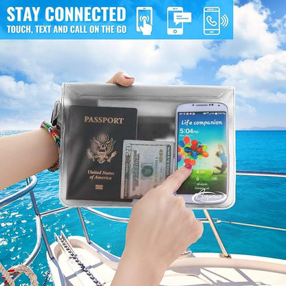 AiRunTech Waterproof Fanny Pack,Waterproof Phone Pouch for iPhone 15 14 13 12 11 Pro Max,IPX8 Waterproof Dry Bag for Snorkeling Beach Cruise Kayaking Pool Swimming(Phone Case + Waist Bag 2-Piece Set)