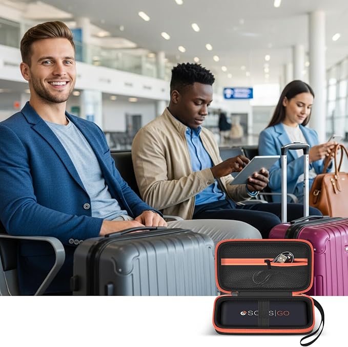 Boobowl Hard Mobile Hotspot Case for SIMO Solis Go 4G WiFi Power Bank | Elastic Strap, Mesh Pocket for Charger and USB Cable, Hand Strap for Business Trips, Camping and Daily Carry, Box Only - Blac