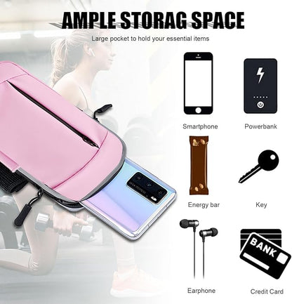 Phone Holder for Running Armband Cell Phone Holder for iPhone Armband 11 12 13 14 15 16e 16 17 Pro Max Xs Xr X 8 Plus Galaxy Ultra S26 Pouch,Exercise Sports Arm Band Sleeve Bag Fit Women Kids