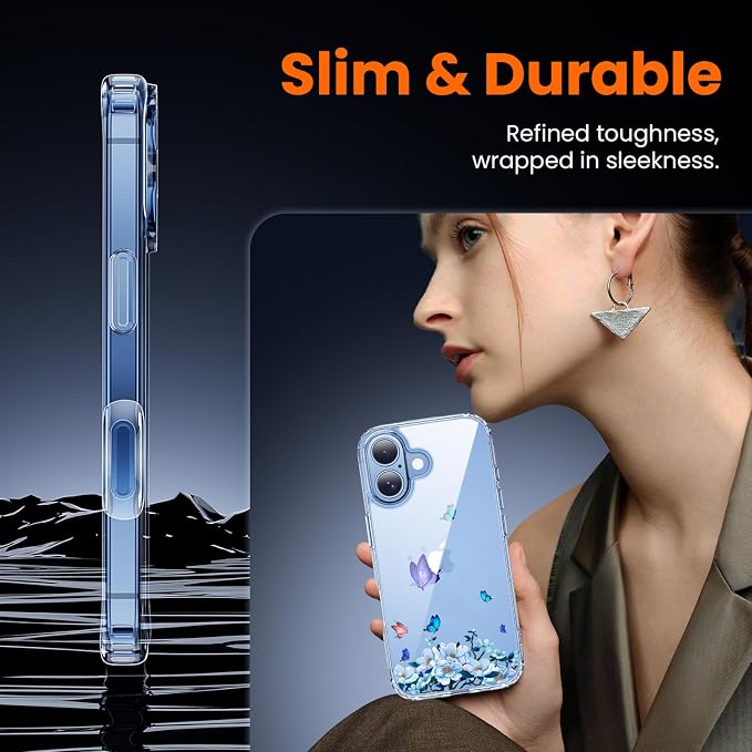 3 in 1 for iPhone 17 Case Clear Printed Design | Yellowing-Resistant Acrylic Back, Screen Protector *1 & Camera Lens Protector*1, Military-Grade Protection