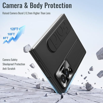 for Samsung Galaxy Z Fold 8 Case with Wristband Stand, Built-in Screen & Lens Protection Shockproof Full Body Drop Fall Protection.(Black)