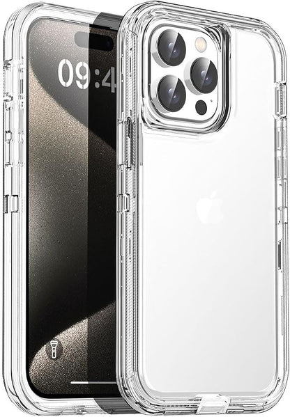 AICase for iPhone 15 Pro Max Case Clear 3 in 1 Heavy Duty Drop Protection Full Body Rugged Shockproof/Dust Proof 3-Layer Military Protective Tough Durable Cover for iPhone 15 Pro Max 6.7"_1