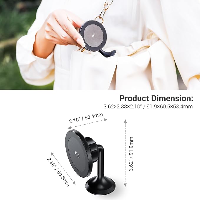 Magnetic Phone Tripod Mount Adapter with Arca Base &1/4" Screw Hole Compatible with MagSafe, 60° Tilt iPhone Tripod Holder for iPhone 17 16 15 14 13 12 Pro Max Plus, Selfie Stick Tripod Arca Ball Head