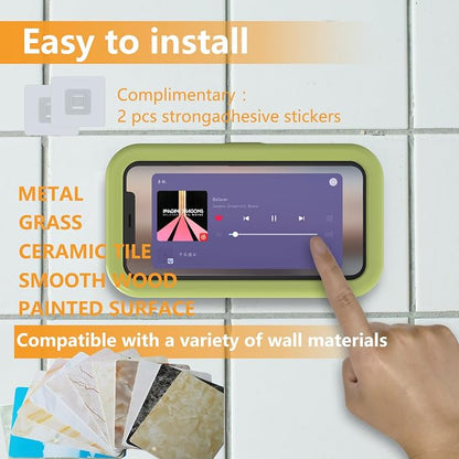 Waterproof Shower Phone Holder,360° Rotation Shower Phone Case, Angle Adjustable, Anti-Fog High Sensitivity,for Bathroom,Batheub, Kitchen Wall,Compatible with 4" - 6.8" Cell Phones