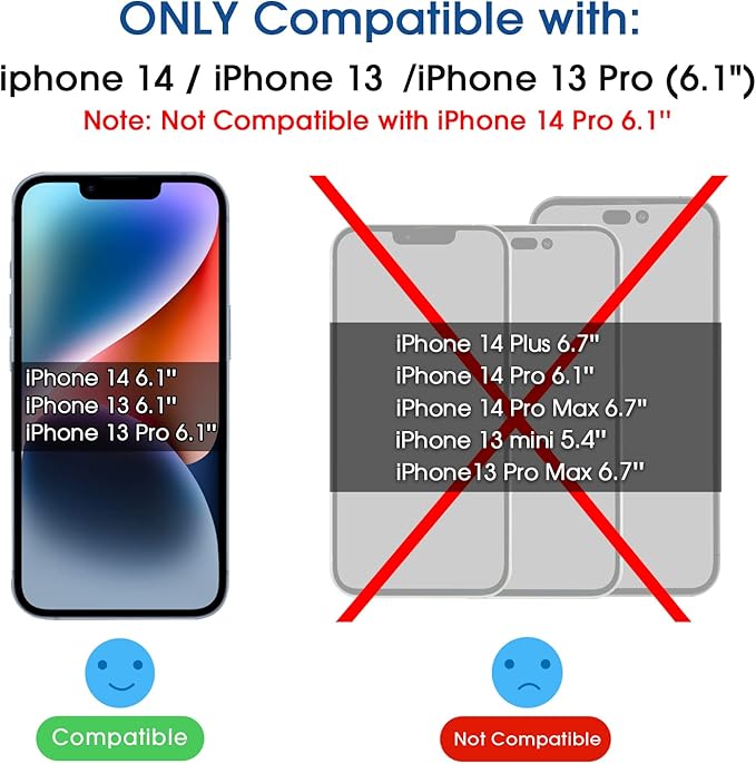amFilm Tempered Glass Screen Protector + Camera Lens Protector for iPhone 14 6.1, Easy OneTouch Installation, Auto-alignment, Bubble Free Case Friendly, Anti-Scratch (Pack of 2)