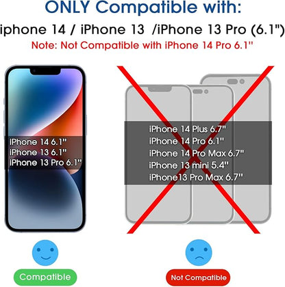 amFilm Tempered Glass Screen Protector + Camera Lens Protector for iPhone 14 6.1, Easy OneTouch Installation, Auto-alignment, Bubble Free Case Friendly, Anti-Scratch (Pack of 2)