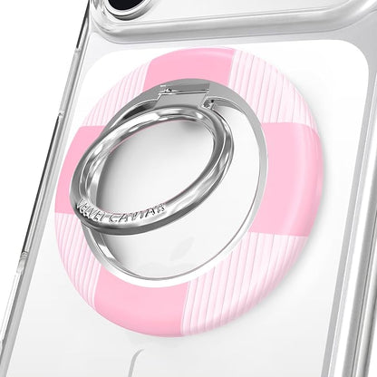 VELVET CAVIAR Compatible with MagSafe Phone Grip 2.0 | Cute Magnetic Ring Holder | Finger Loop Kickstand | Pop On Accessory for iPhone 17, 16, 15, 14, 13, 12 | Pink Checkered