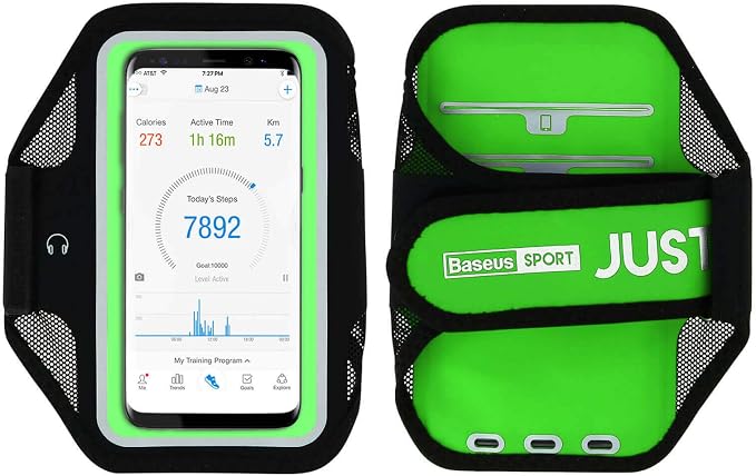 Baseus LBMD-B06 Armband/Cell Phone Storage, 5.8" Below (Black & Green)